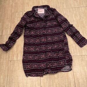 Nautica 100 pct cotton flannel womens sz Small sleep shirt